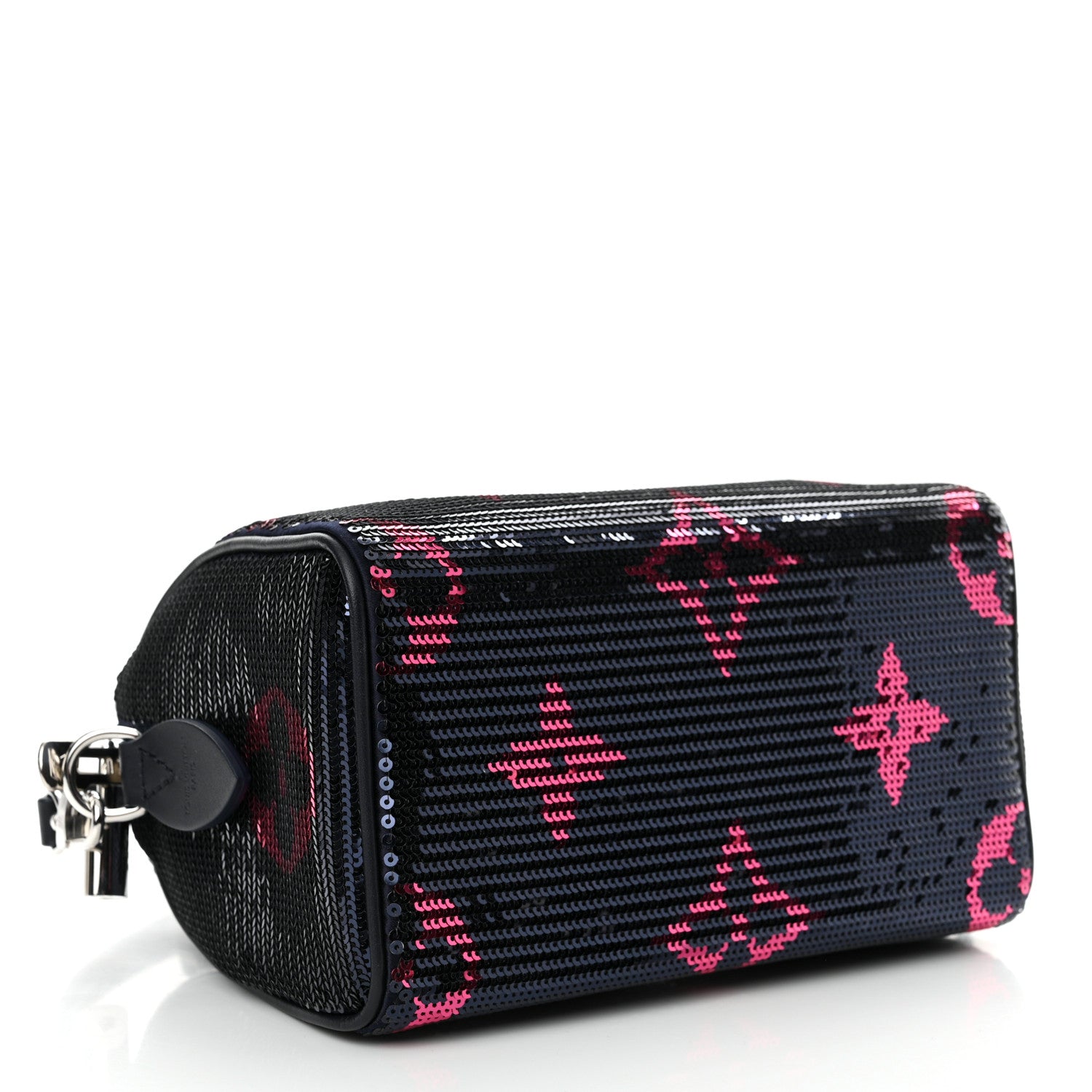 Louis Vuitton Giant Monogram Sequins Speedy Bandouliere 18 Navy Fuchsia 4 of 9