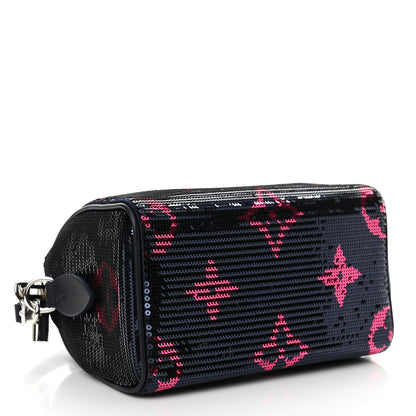 Louis Vuitton Giant Monogram Sequins Speedy Bandouliere 18 Navy Fuchsia 4 of 9
