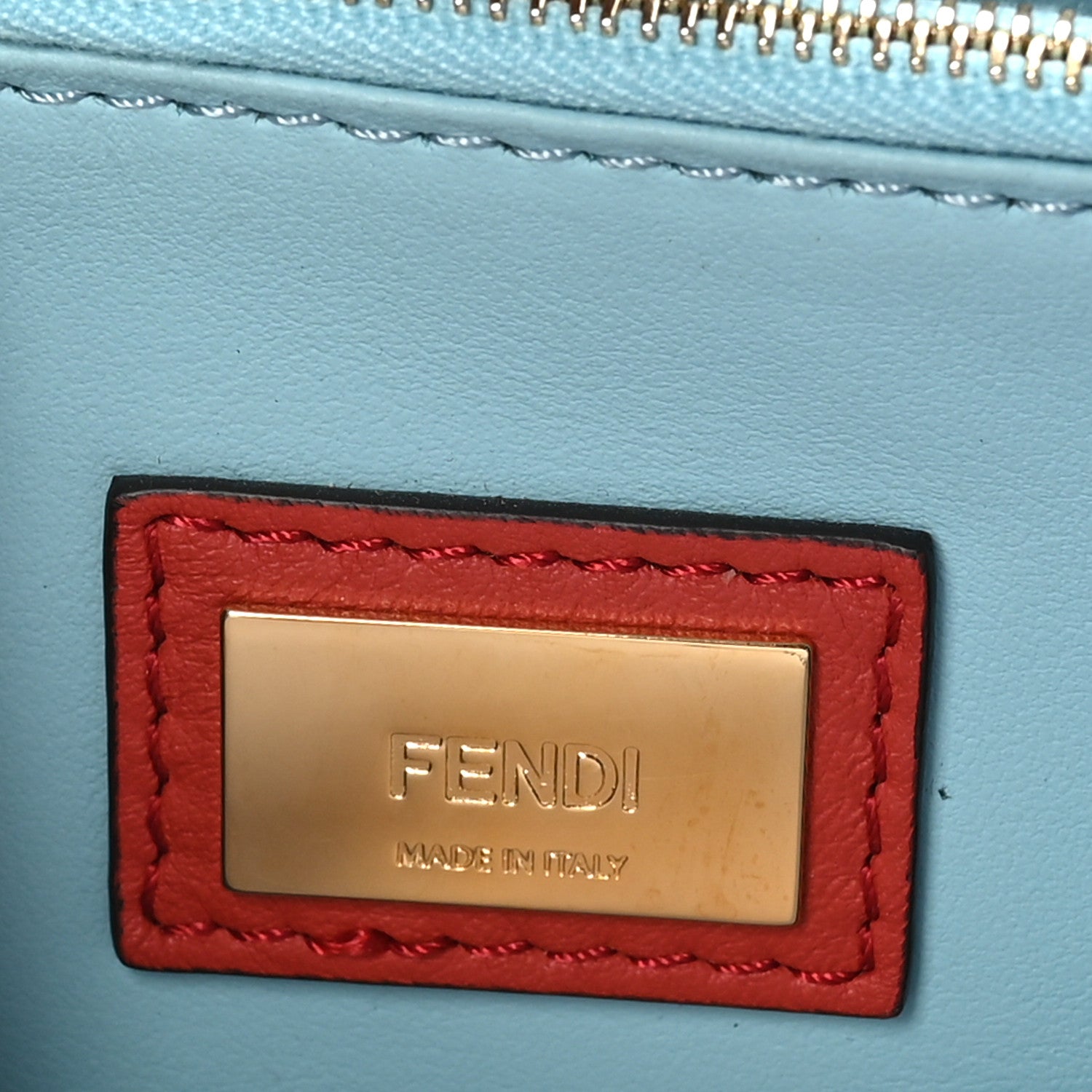 Fendi Vitello Dolce Century Petite 2Jours Tote Bloody Mary Turchese Pallido 6 of 9
