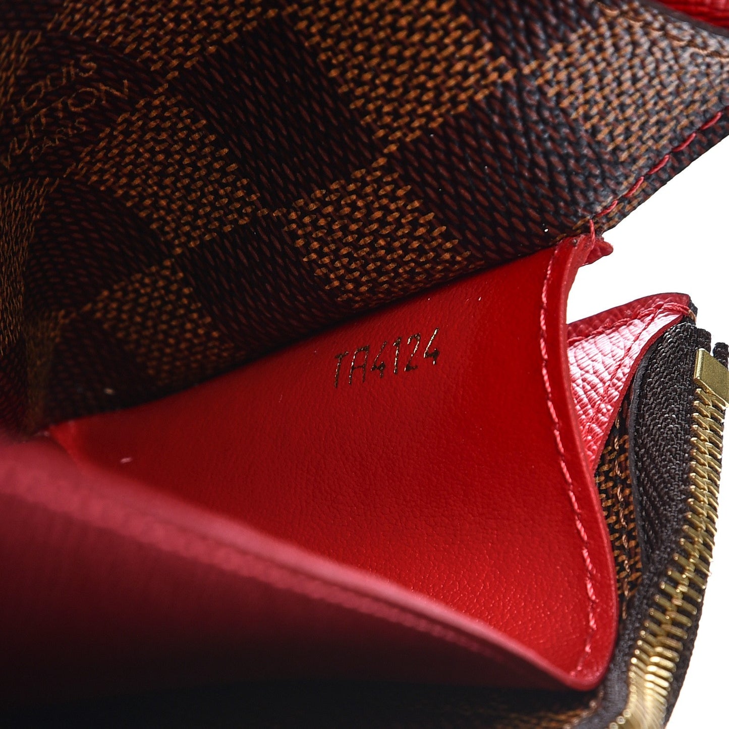 Damier Ebene Emilie Wallet Red