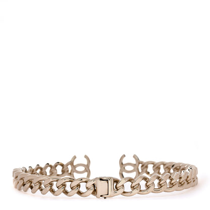 Chanel Metal CC Chain Link Choker Necklace L  Gold 3 of 5