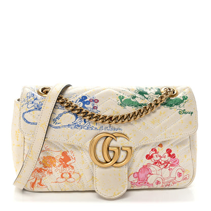 Gucci X DISNEY Calfskin Matelasse Mickey Minnie Mouse Medium GG Marmont Shoulder Bag Multicolor 1 of 11