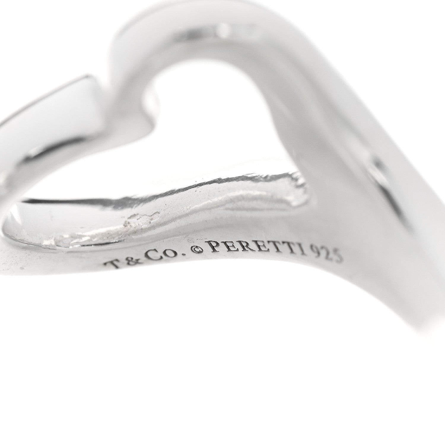 Tiffany Sterling Silver Elsa Peretti Open Heart Ring 55 7.25 5 of 5