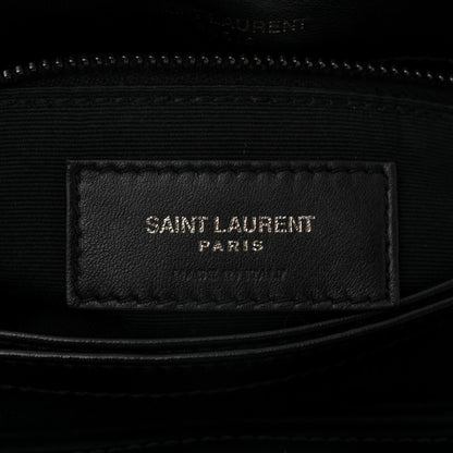 Saint Laurent Calfskin Y Quilted Monogram Monochrome Toy Loulou Crossbody Bag Black 6 of 12