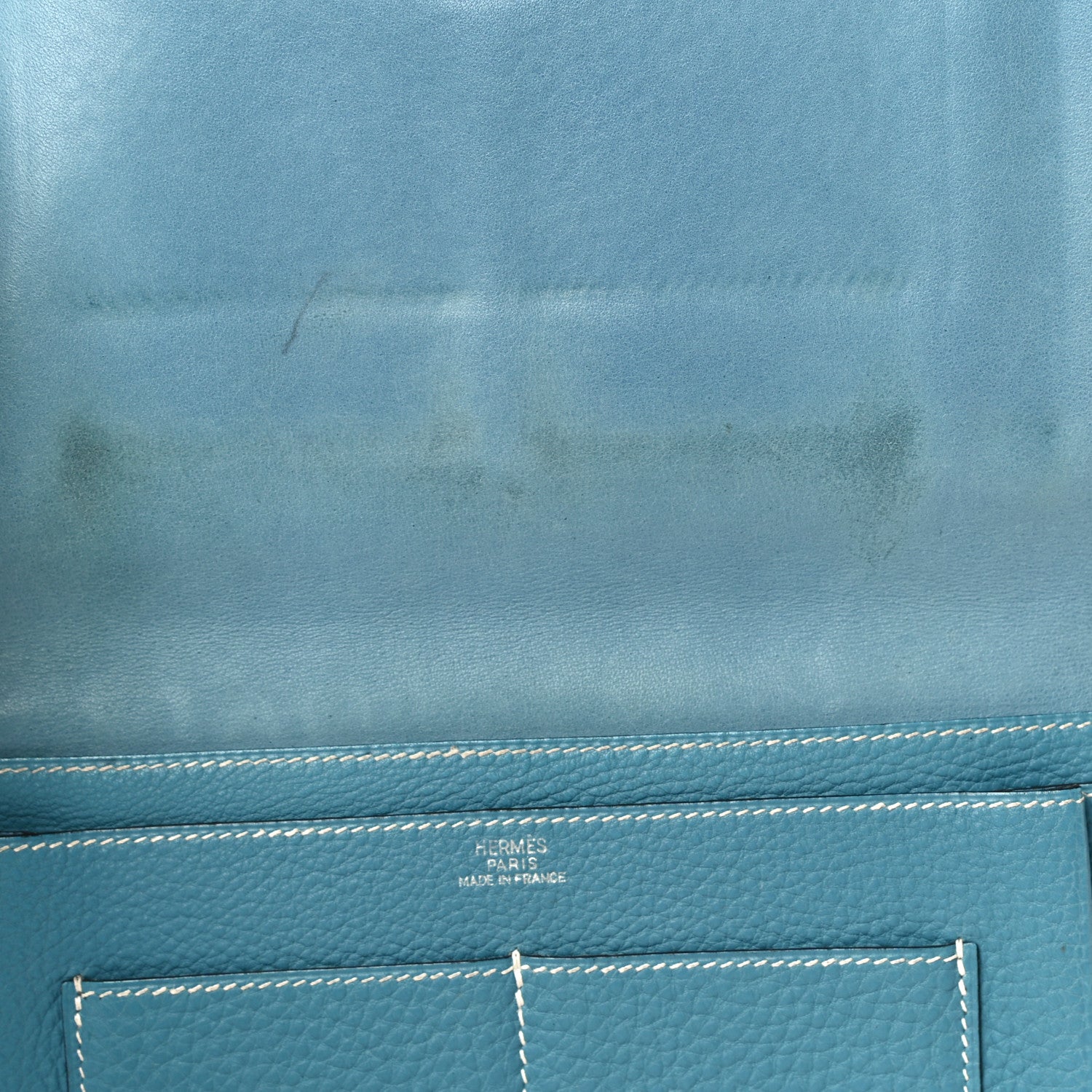 Hermes Togo Dogon Duo Wallet Blue Jean 10 of 13