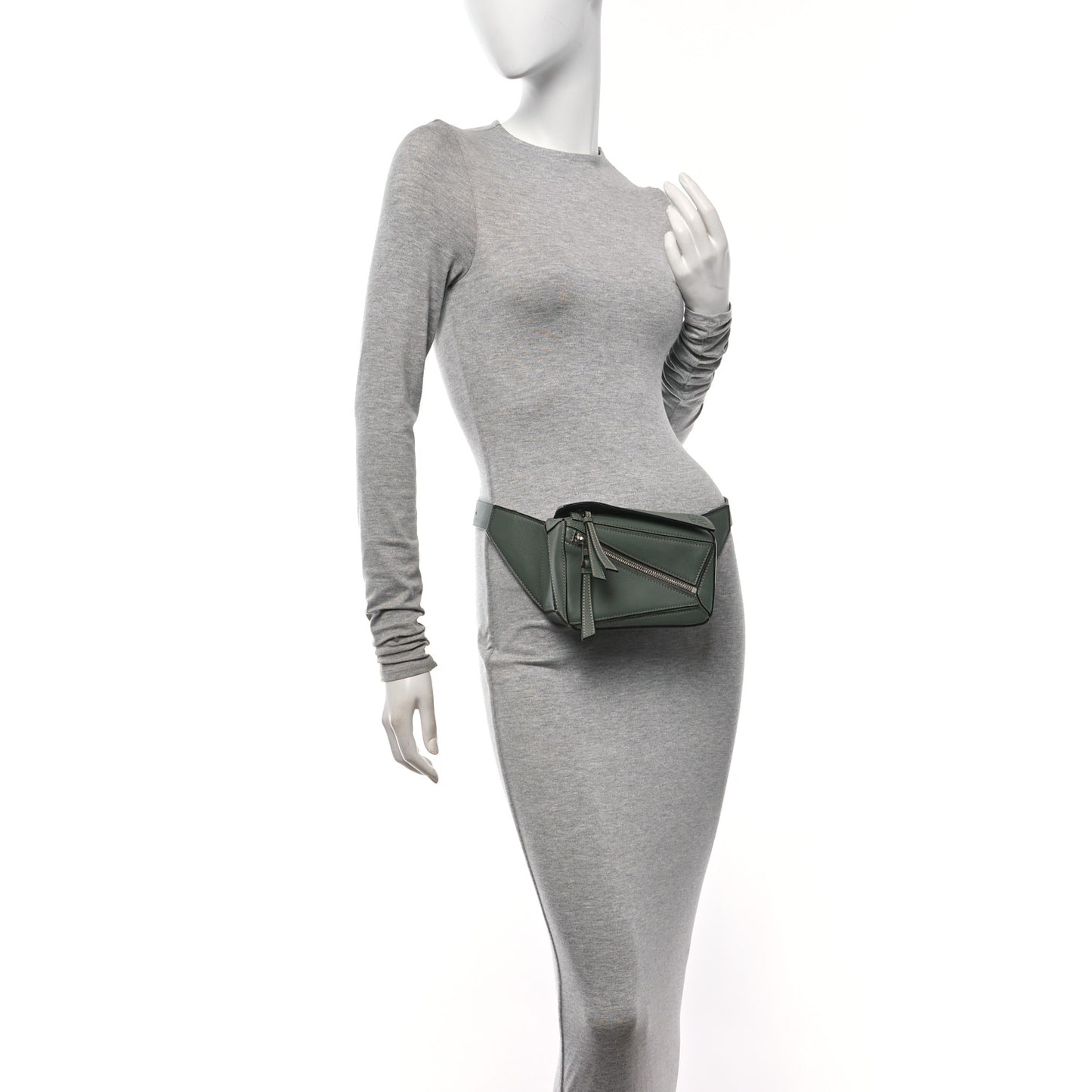 Calfskin Mini Puzzle Bumbag Dark Sage