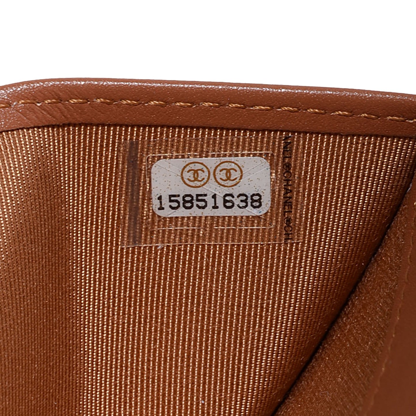 Caviar Quilted Long Flap Wallet Light Brown