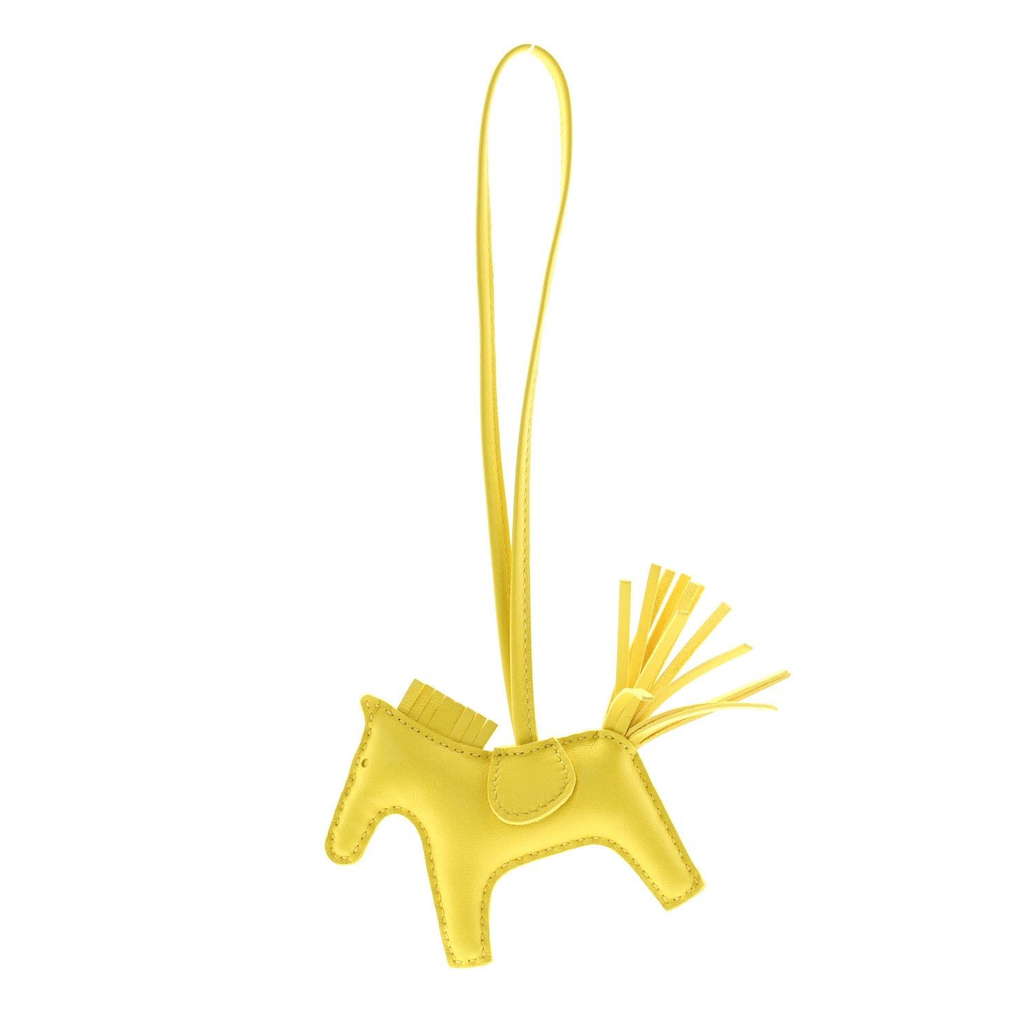 Hermes Milo Lambskin Grigri Rodeo Horse Bag Charm PM Lime 1 of 5