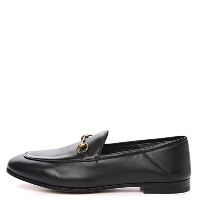 Gucci Lambskin Womens Brixton Horsebit Loafers 39.5 Black 1 of 9