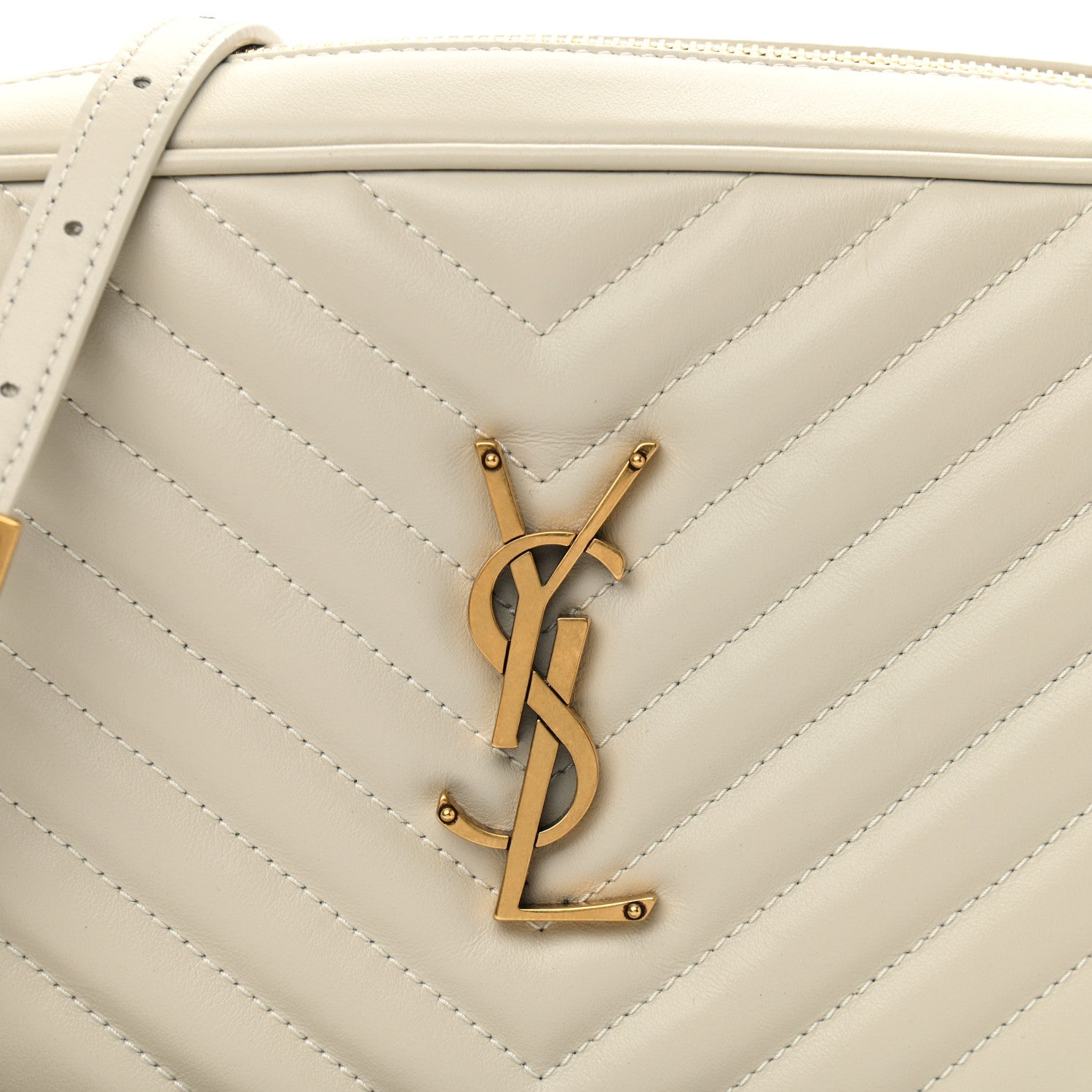 Saint Laurent Calfskin Matelasse Monogram Lou Camera Bag Crema Soft 8 of 10