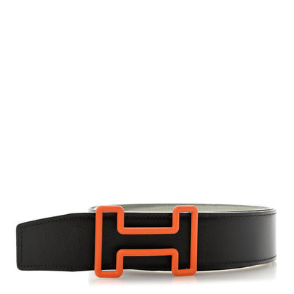 Hermes Box Togo Rubber 38mm Tonight Reversible Belt 105 42 Chocolate Gris Neve Orange 3 of 9