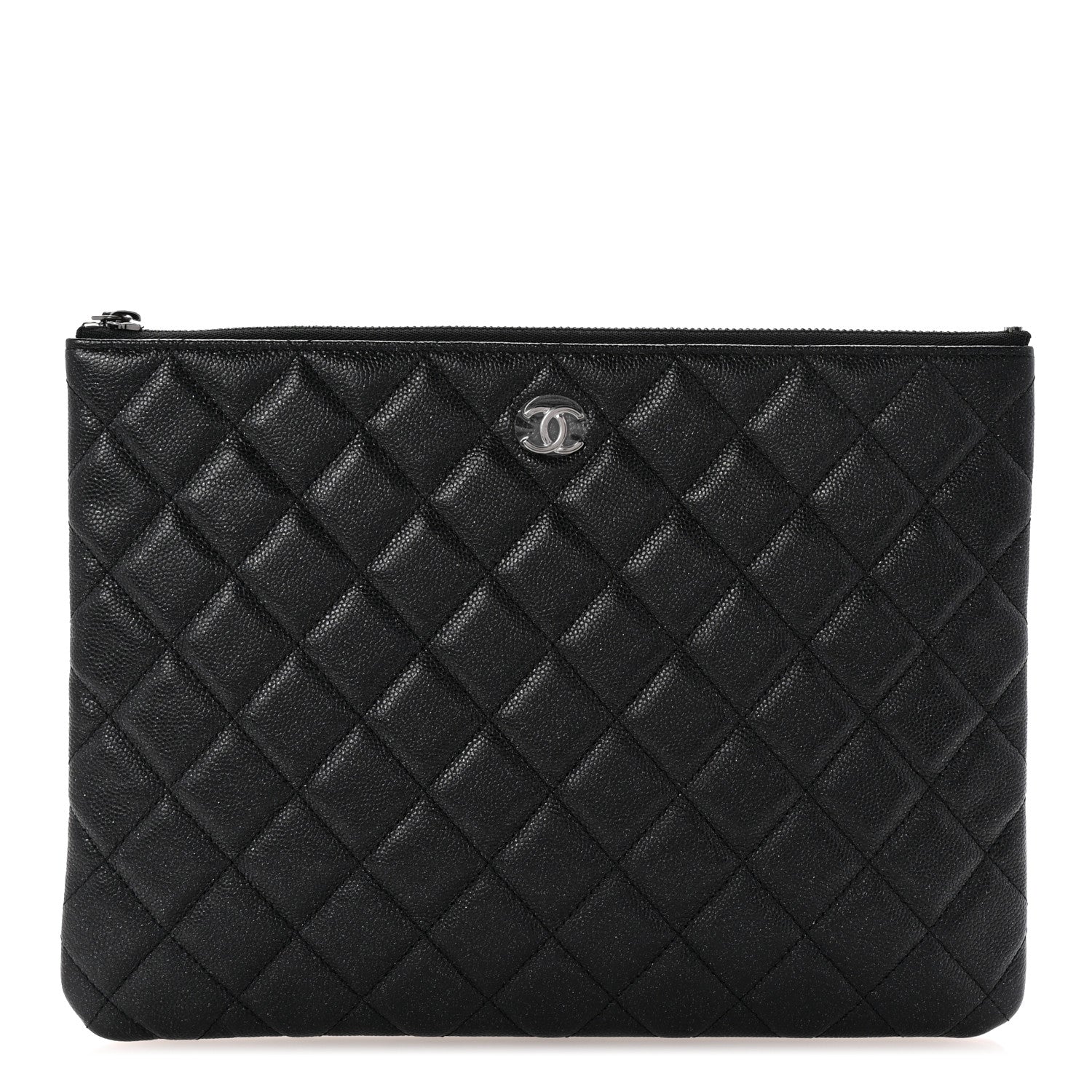Chanel Iridescent Caviar Quilted Medium Cosmetic Case Black 1 of 8