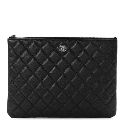 Chanel Iridescent Caviar Quilted Medium Cosmetic Case Black 1 of 8