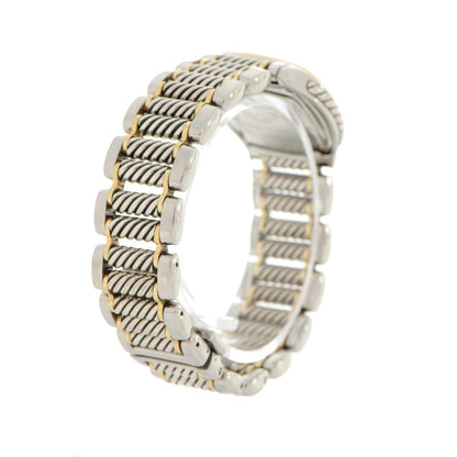 David Yurman Stainless Steel 18K Yellow Gold Mother of Pearl 25mm Thoroughbred Quartz Watch 3 of 7