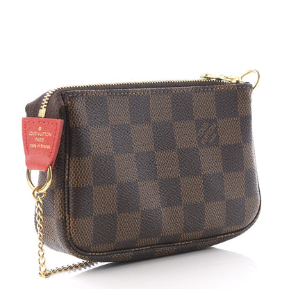 Louis Vuitton Damier Ebene 2019 Christmas Animation Mini Pochette Accessories Red 2 of 9