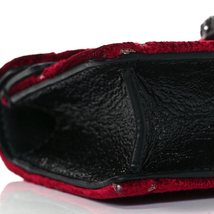 Gucci Velvet GG Monogram Super Mini Dionysus Shoulder Bag Red Cipria Black 7 of 8