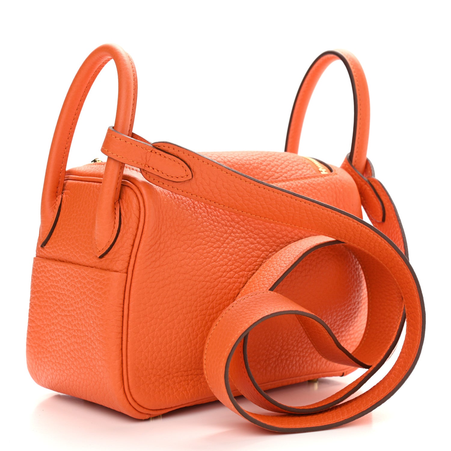 Hermes Taurillon Clemence Mini Lindy 20 Feu 3 of 9