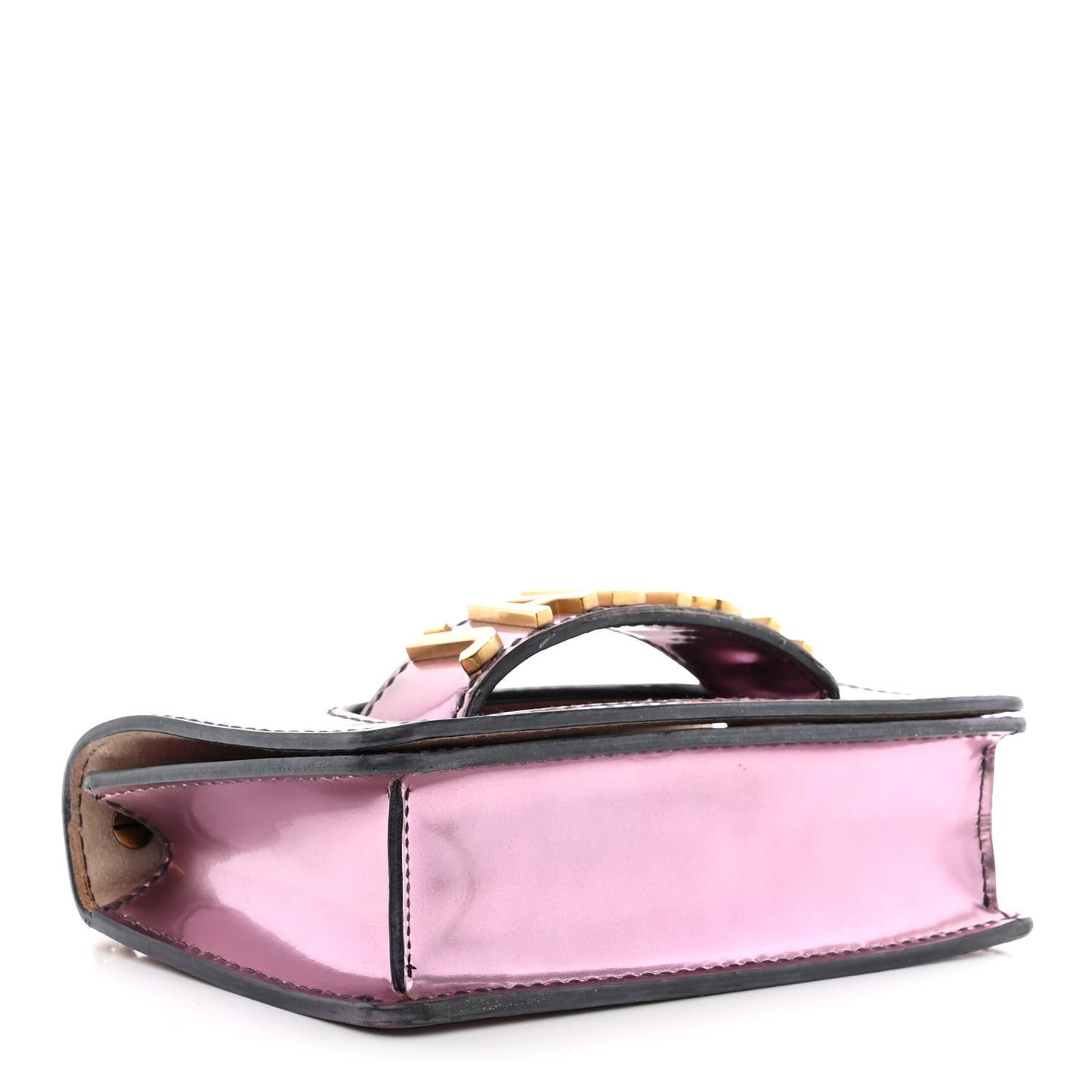 Metallic Calfskin J'Adior Mini Chain Flap Bag Pink