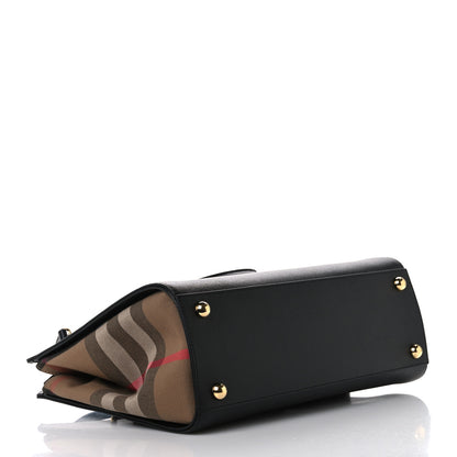 Burberry Calfskin Mega Check Small Banwell Tote Black 4 of 9