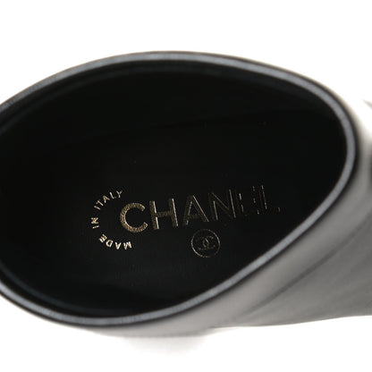 Chanel Lambskin Grosgrain Triangle & Collar 90 Ankle Boots 39.5 Black 10 of 12