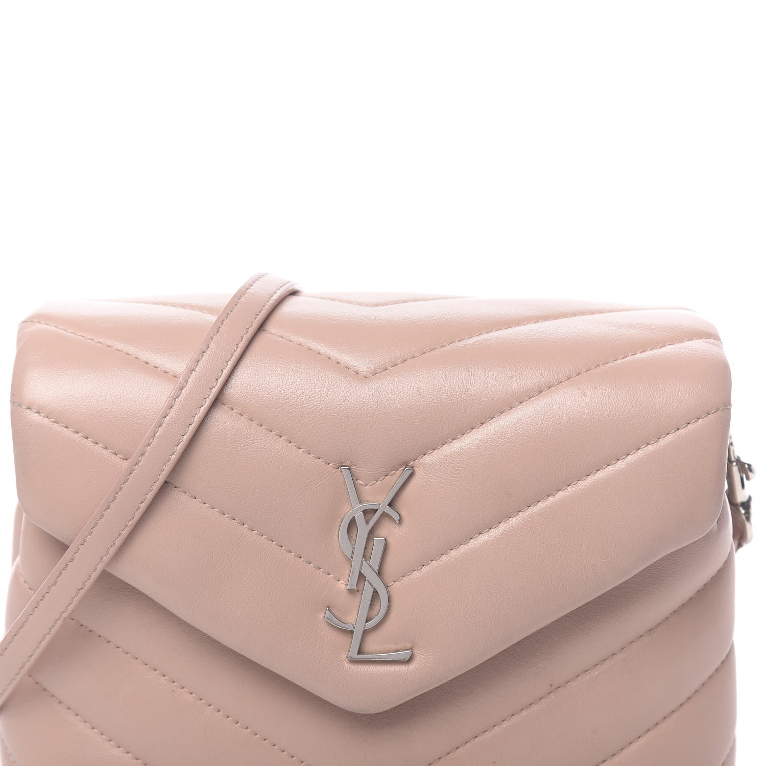 Saint Laurent Calfskin Y Quilted Monogram Toy Loulou Crossbody Bag Tender Pink 15 of 16