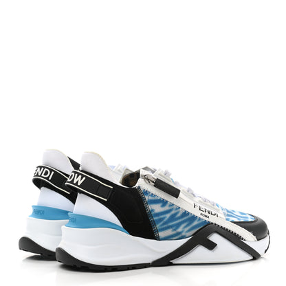 Fendi X SARAH COLEMAN Nylon Suede Lycra FF Vertigo Womens Fendi Flow Low Top Sneakers 36 Transparent Cyber Blue Black 4 of 12