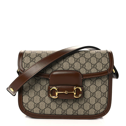 Gucci GG Supreme Monogram Horsebit 1955 Shoulder Bag Beige Brown Sugar 1 of 7