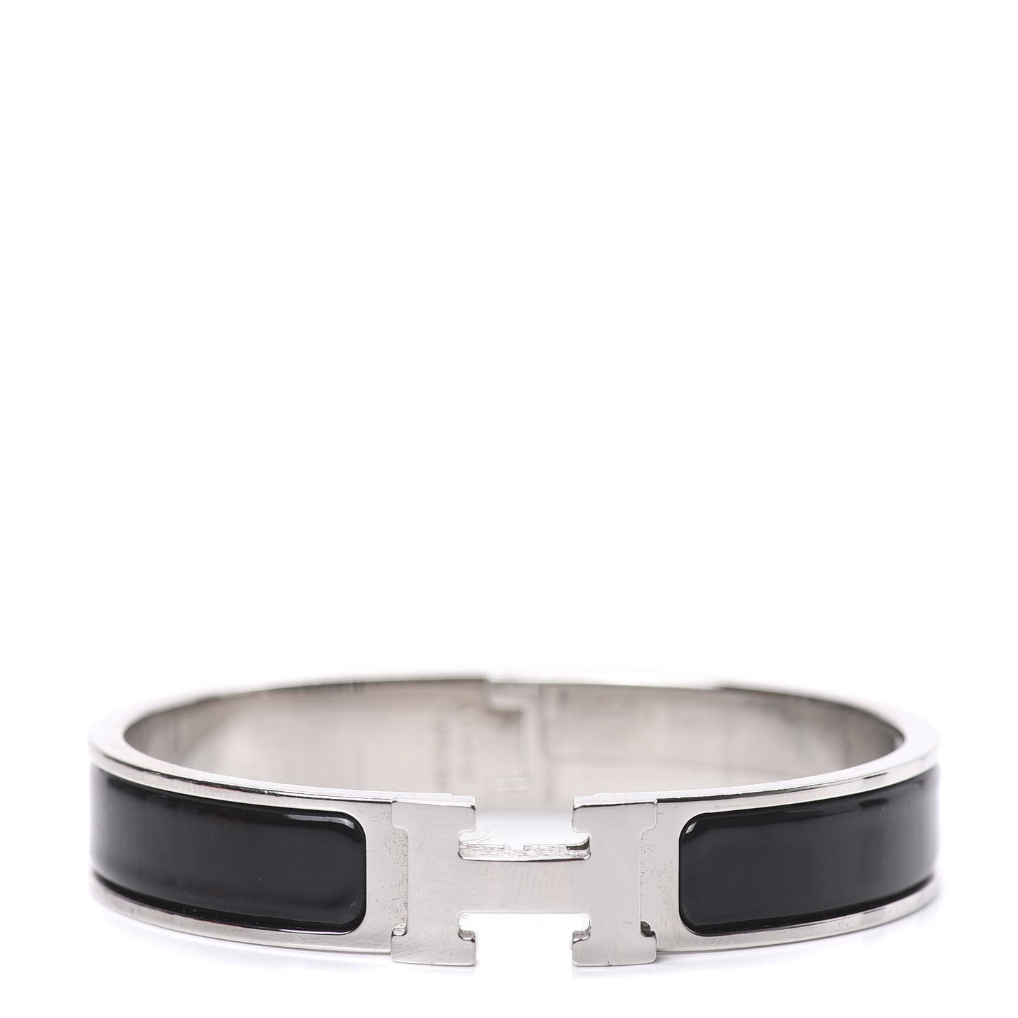 Enamel Narrow Clic Clac H Bracelet GM Black