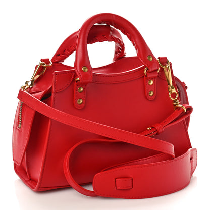 Balenciaga Smooth Calfskin Neo Classic Gold Hardware Mini City Red 3 of 8
