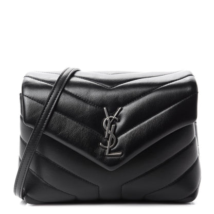 Saint Laurent Calfskin Y Quilted Monogram Toy Loulou Crossbody Bag Black 1 of 12
