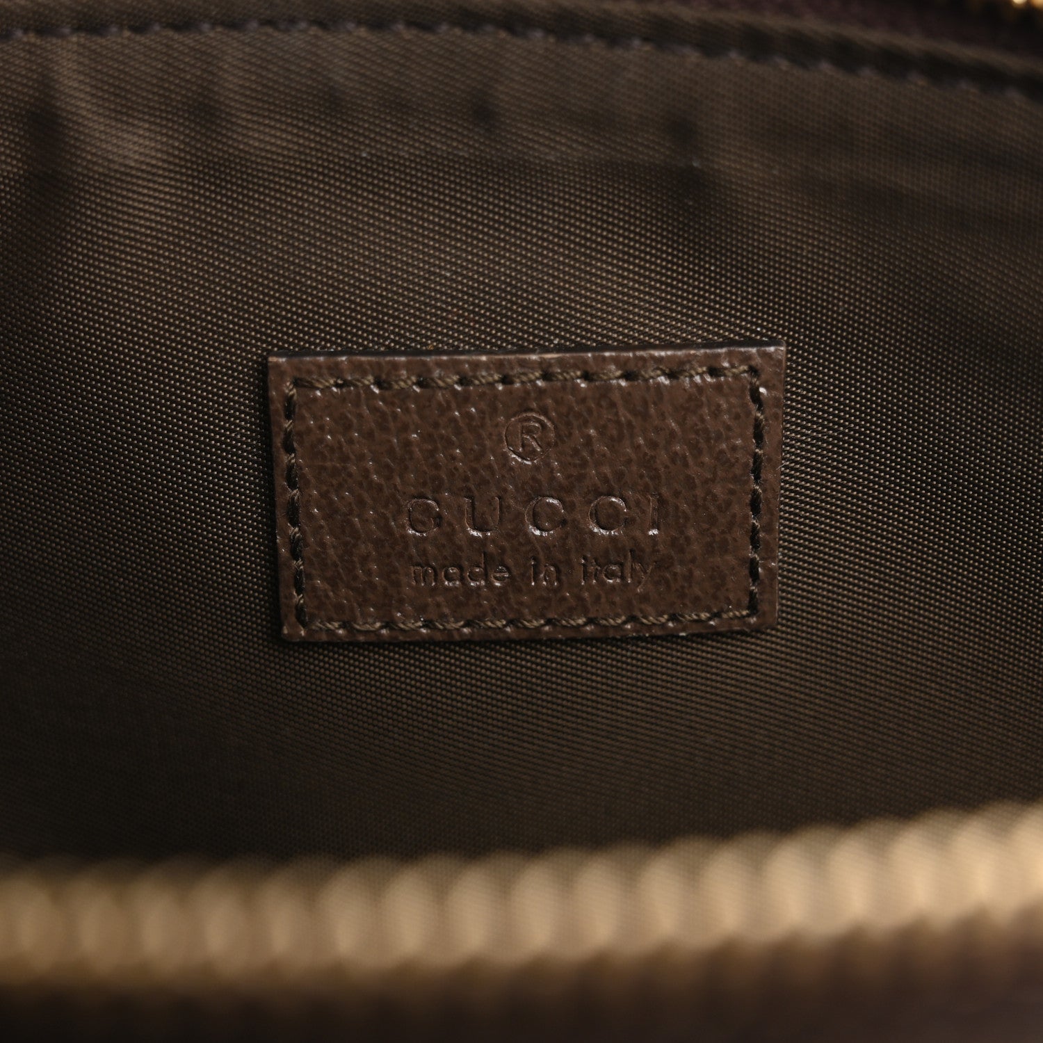 Gucci GG Supreme Monogram Textured Calfskin Web Large Ophidia Cosmetic Case Beige Ebony New Acero 5 of 10