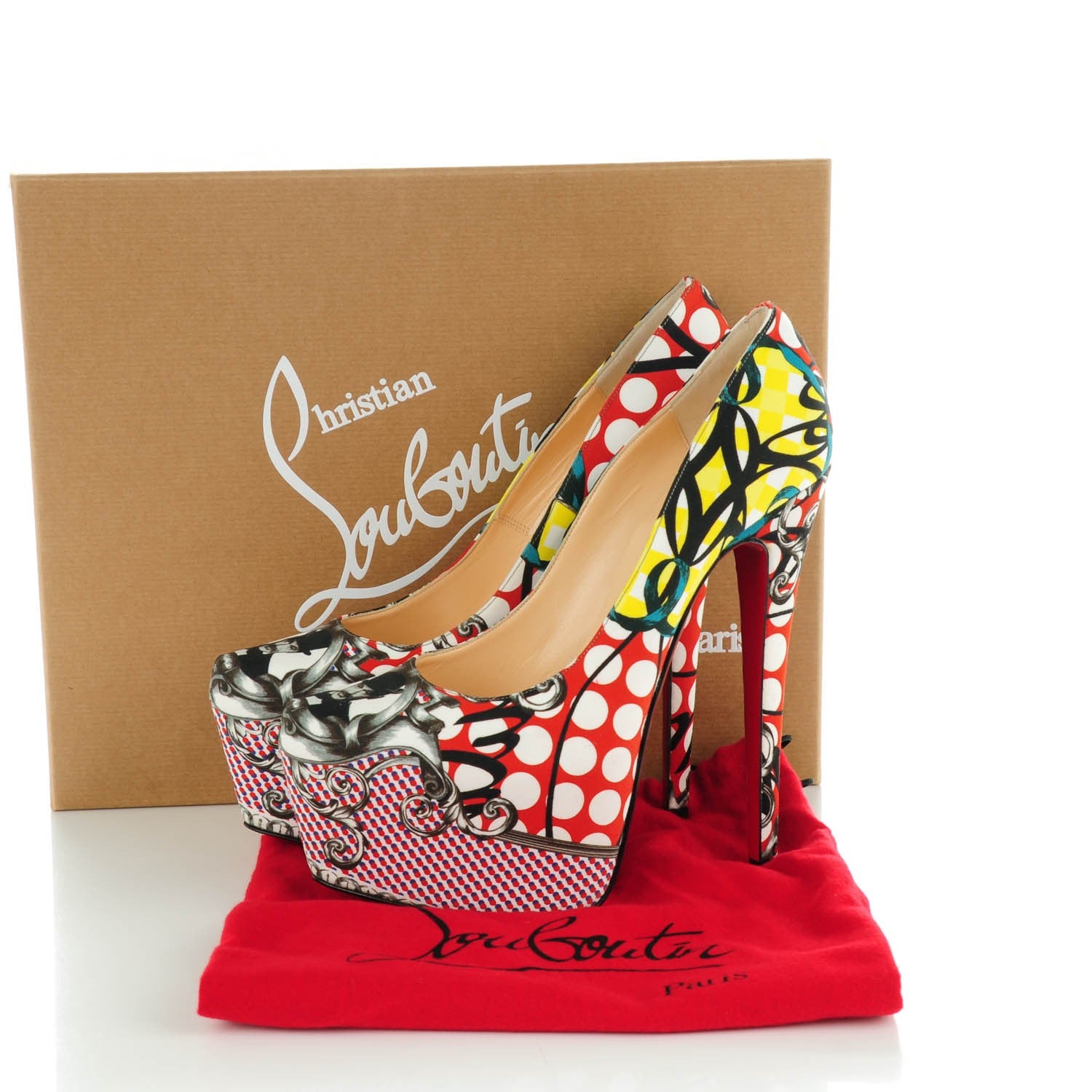 Christian Louboutin Fabric Loubi Print Daffodile 160 Pumps 38.5 Multicolor 8 of 8