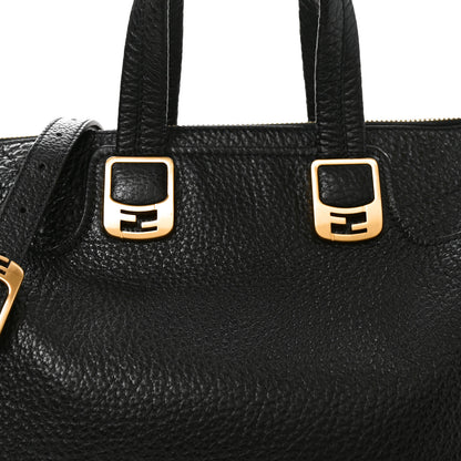 Fendi Pebbled Calfskin Large Chameleon Tote  Black 9 of 19