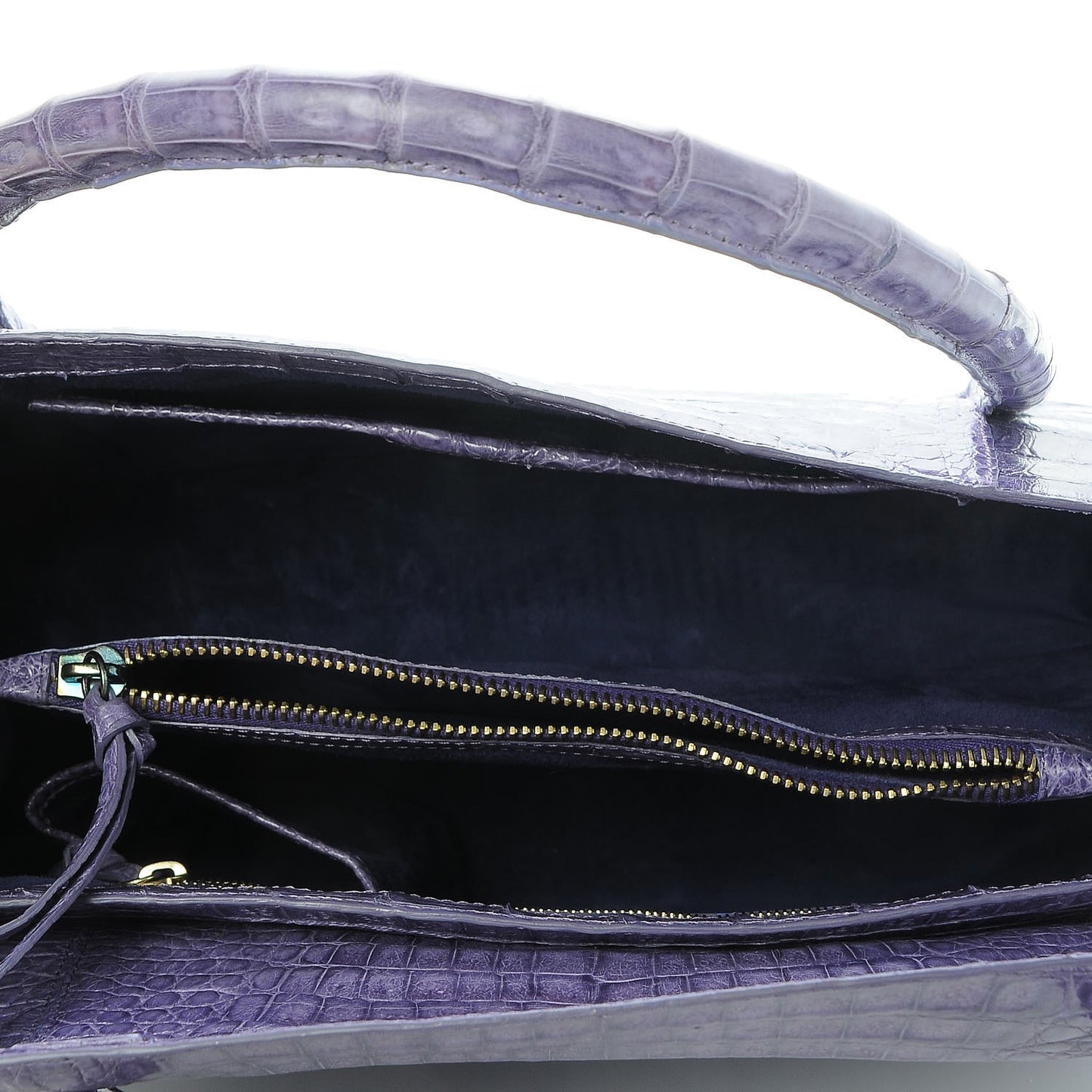 Crocodile Double Handle Satchel Violet