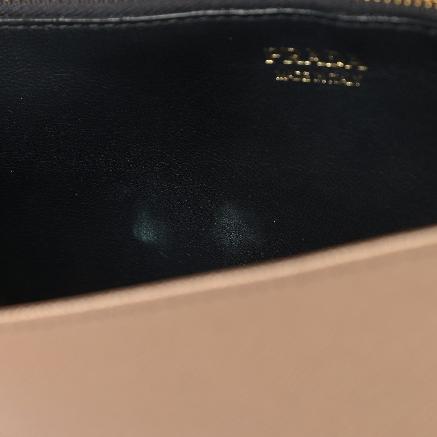 Prada Metallic Saffiano Lux Chain Wallet Quarzo Mordore 9 of 9
