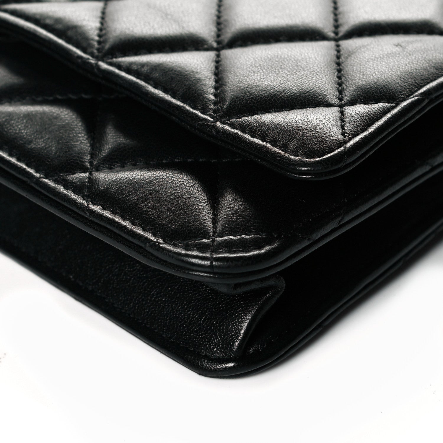 Chanel Lambskin Quilted Wallet On Chain WOC Black 12 of 15