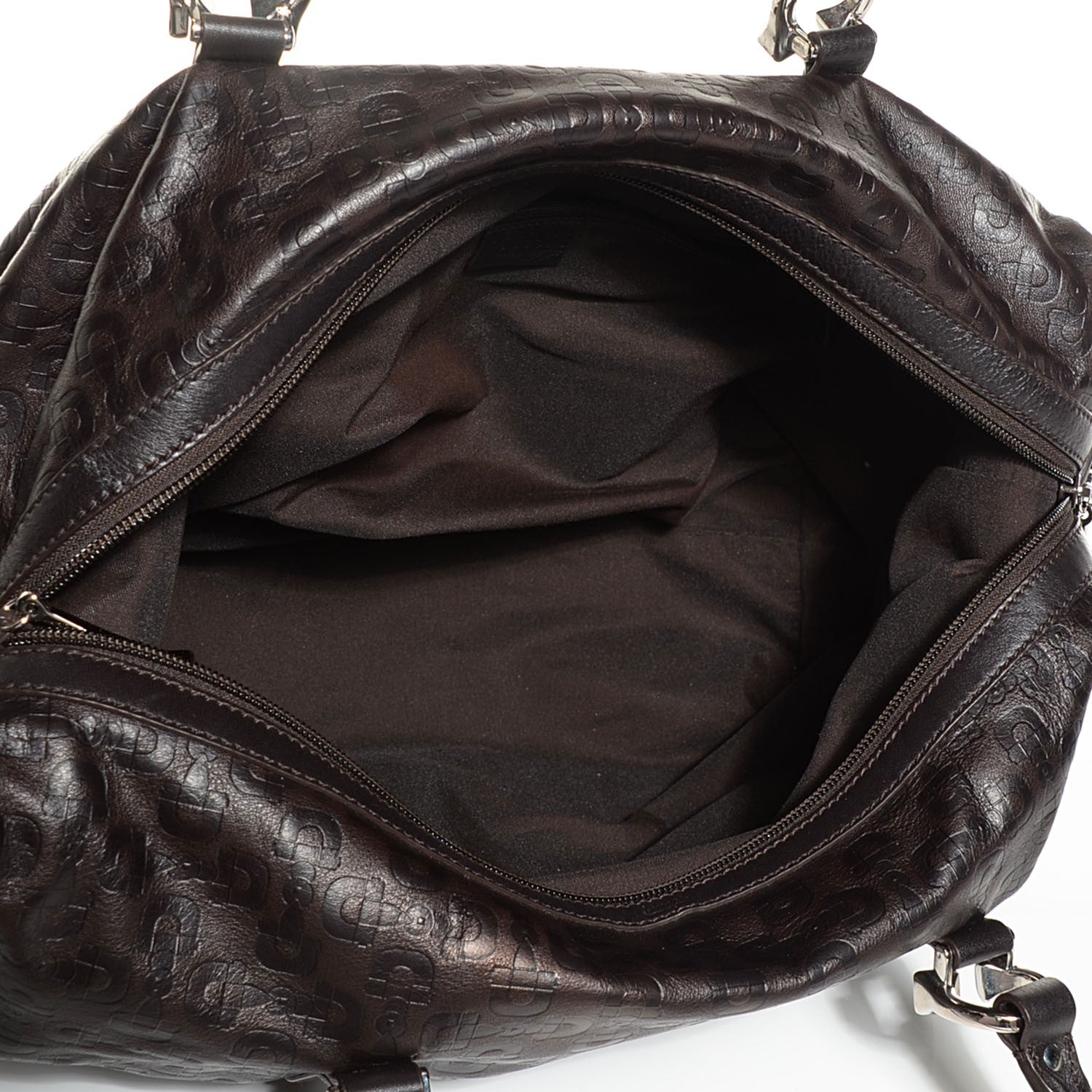 Gucci Calfskin Embossed Horsebit Nail Boston Dark Brown 5 of 9