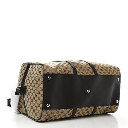 Gucci Monogram Dollar Calfskin Large Boston Duffle Bag Beige Ebony Testa di Moro Marrone Scuro 4 of 10