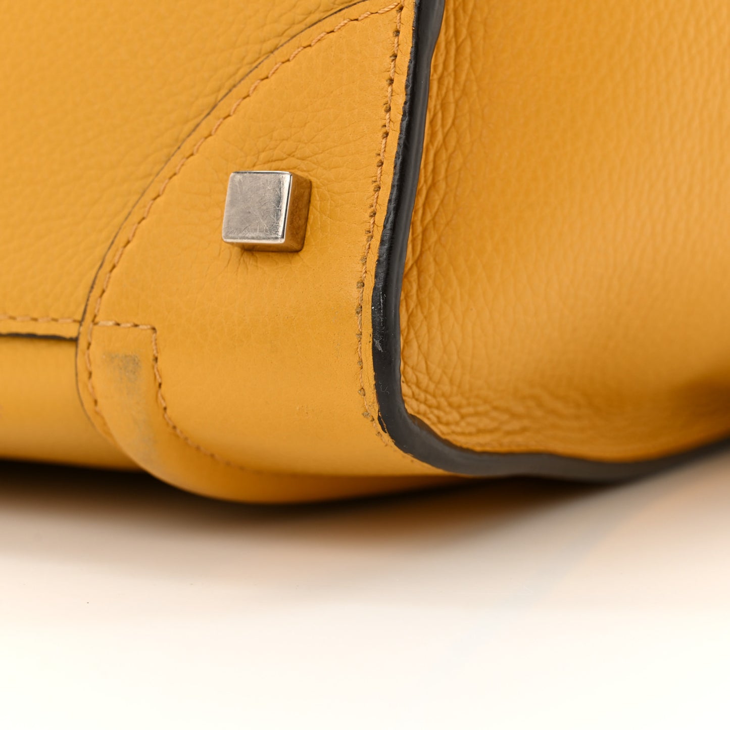 Drummed Calfskin Mini Luggage Ocre