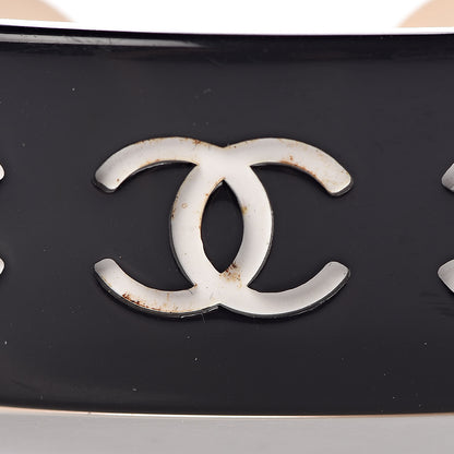 Chanel Resin CC Cuff Black White 5 of 7