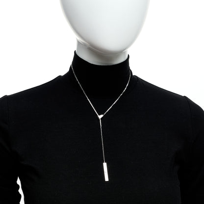 Cartier 18K White Gold Diamond LOVE Lariat Necklace 2 of 4