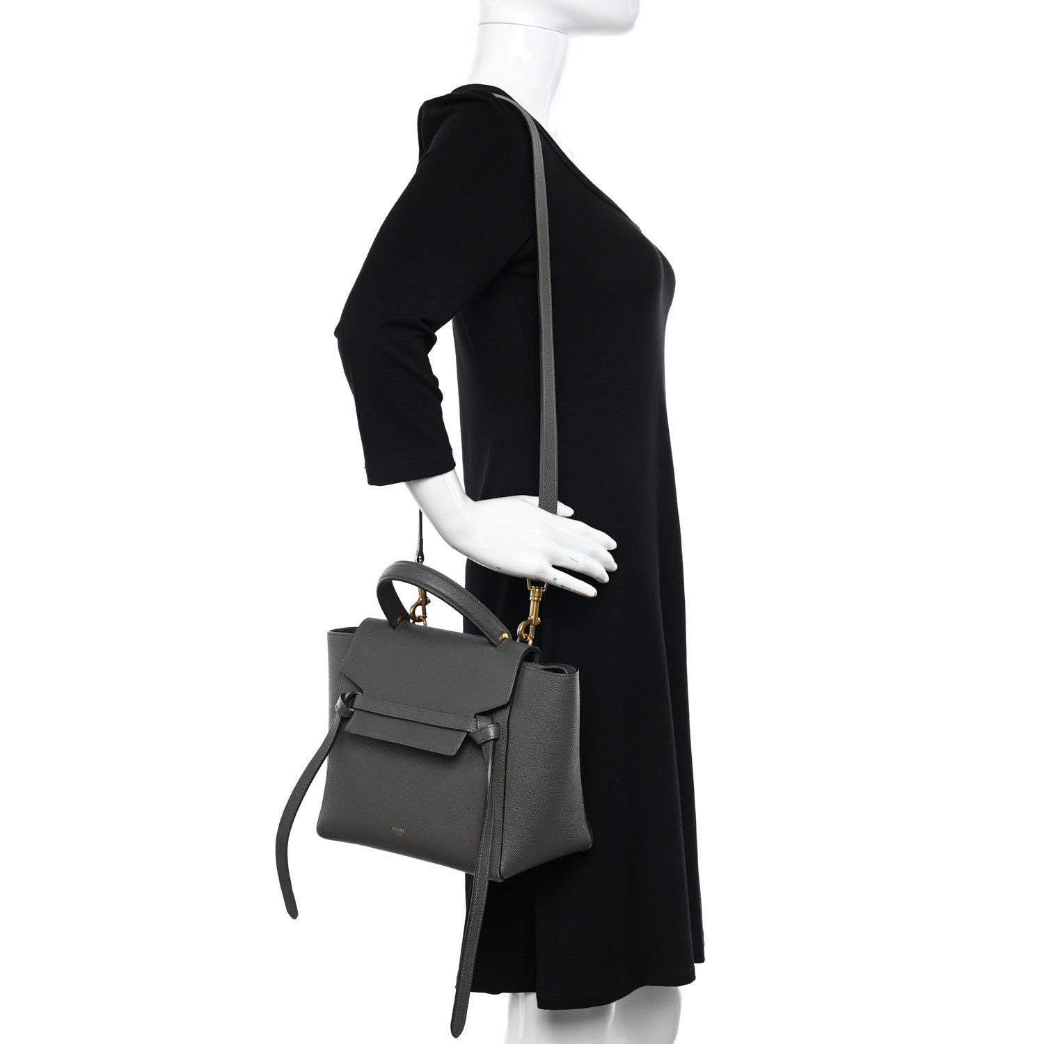 Celine Grained Calfskin Micro Belt Bag Grey 2 of 12