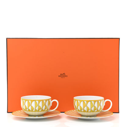Hermes Porcelain Soleil d'Hermes Breakfast Cup And Saucer Set Of 2 10 of 10
