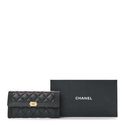 Chanel Caviar Quilted Large Boy Gusset Flap Wallet Black 13 of 13