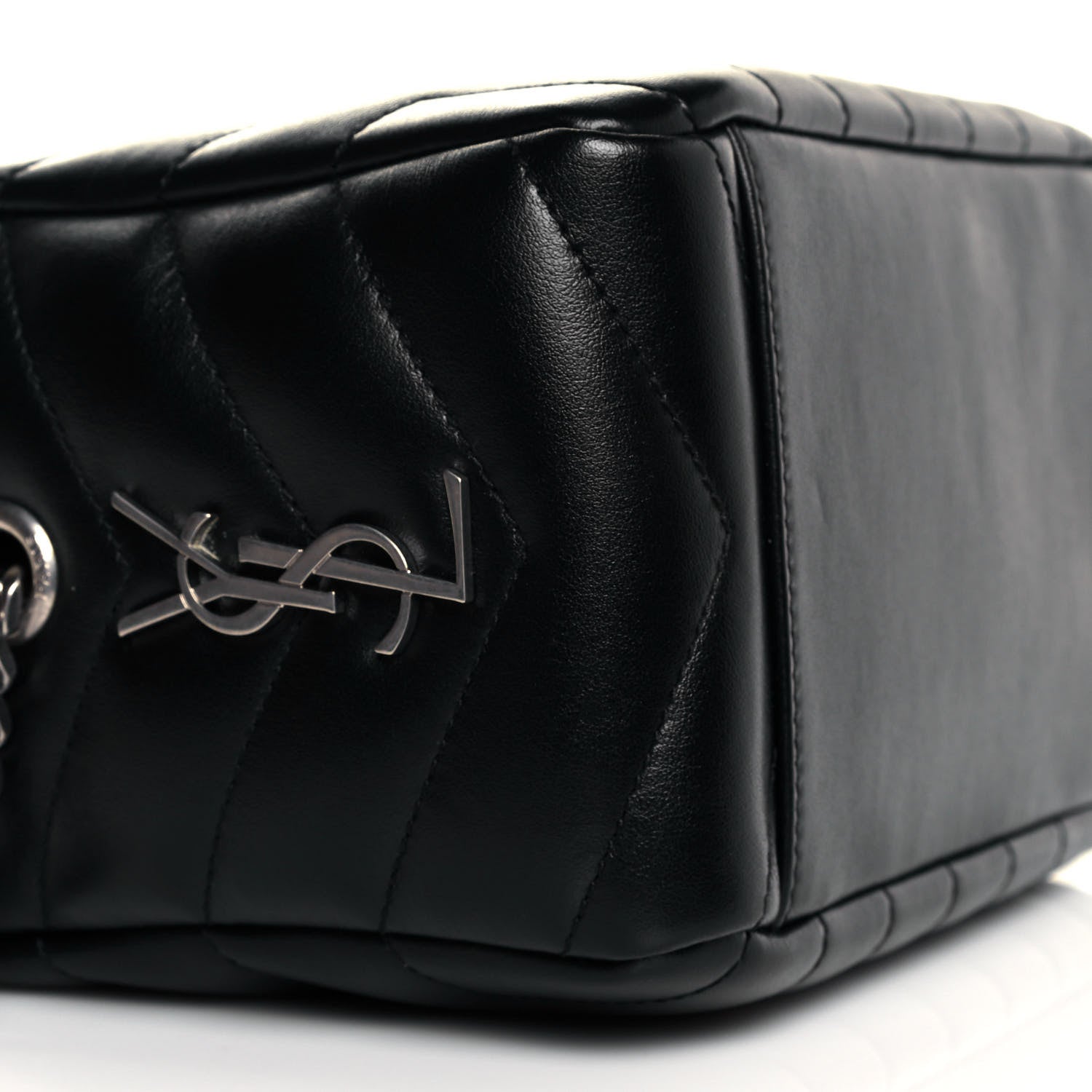 Saint Laurent Calfskin Y Quilted Monogram Small Loulou Bowling Bag Black 8 of 9
