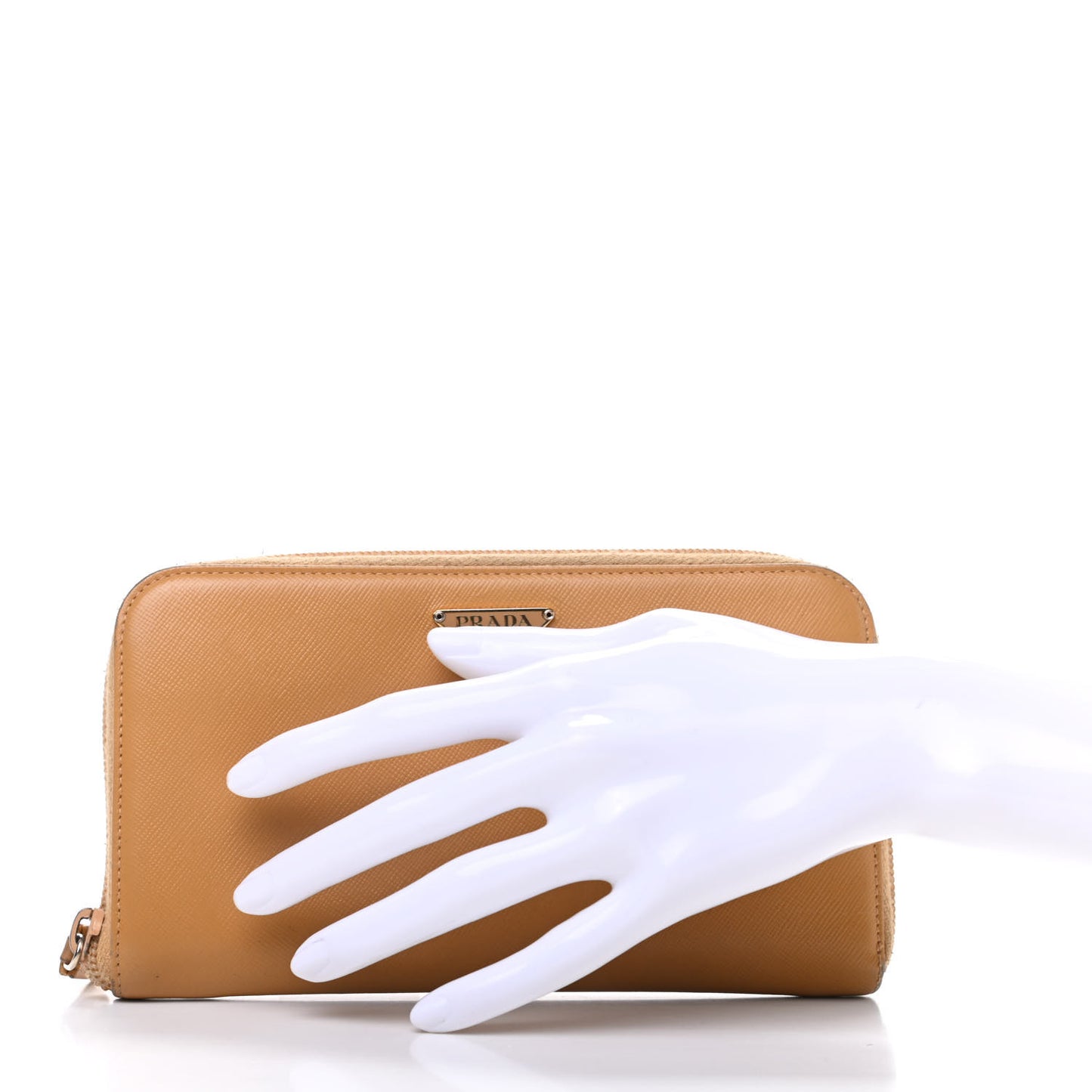 Saffiano Triangle Zip Around Wallet Gold Miele