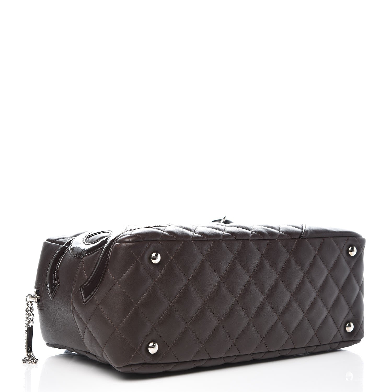 Chanel Calfskin Quilted Large Cambon Bowler Dark Brown 4 of 9