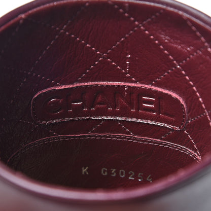 Chanel Calfskin CC Short Boots 37 Burgundy 7 of 11
