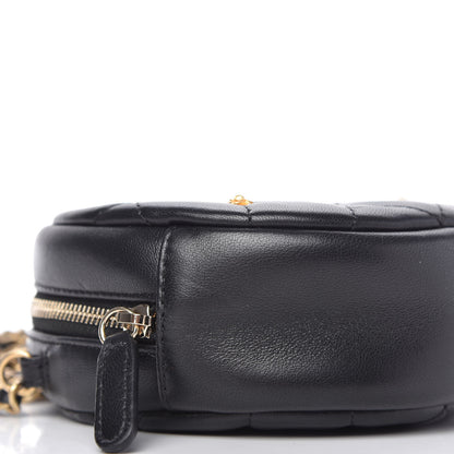 Chanel Lambskin Quilted Studded Round Clutch With Chain Black 6 of 10