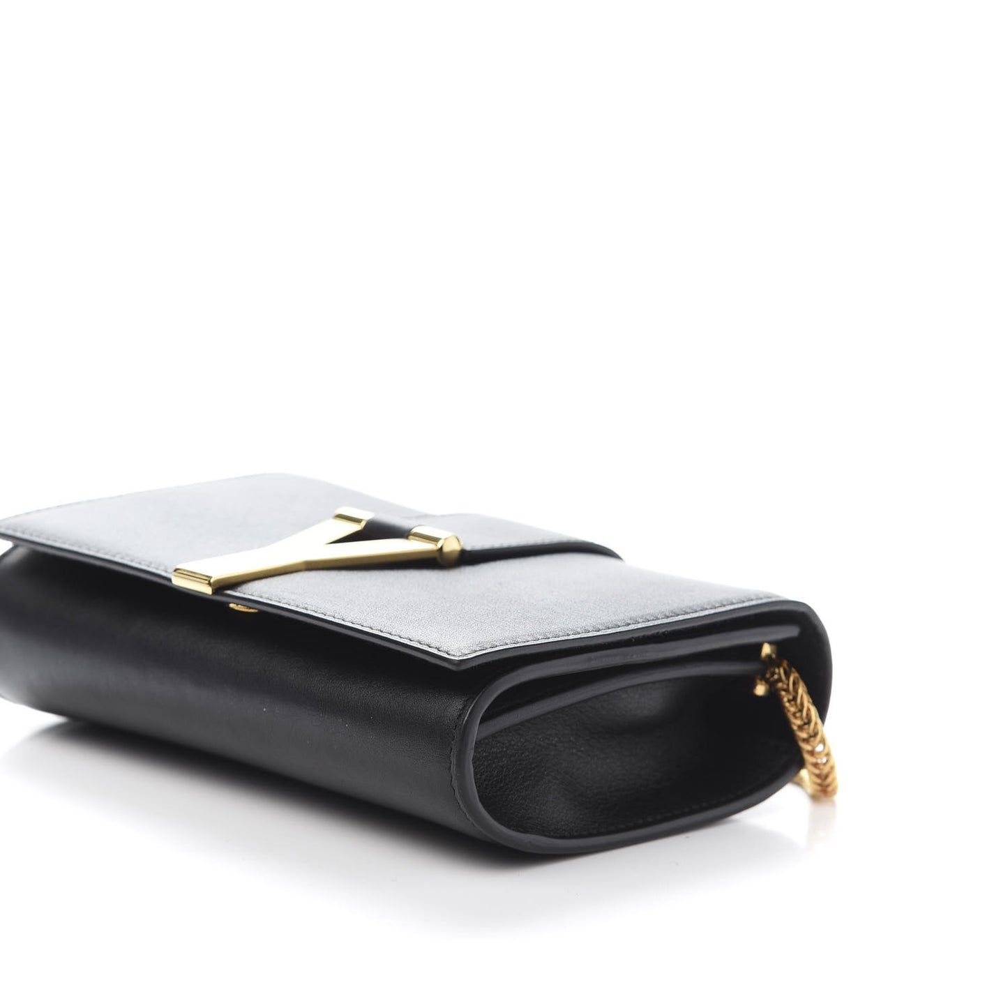 Calfskin Small Classic Y Satchel Bag Black